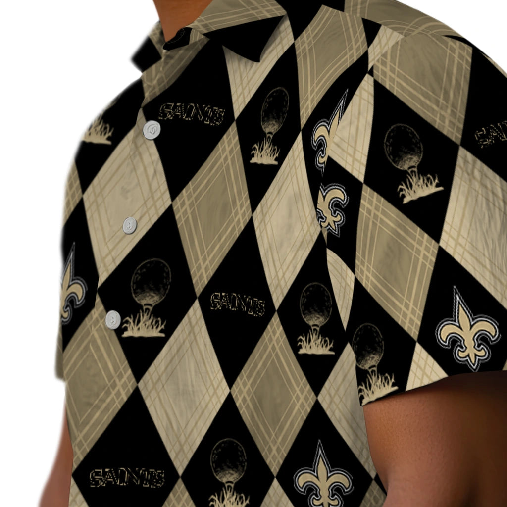 New Orleans Saints Hawaiian Shirt - Golfing Plaid | Hula Hawaiian Shirts