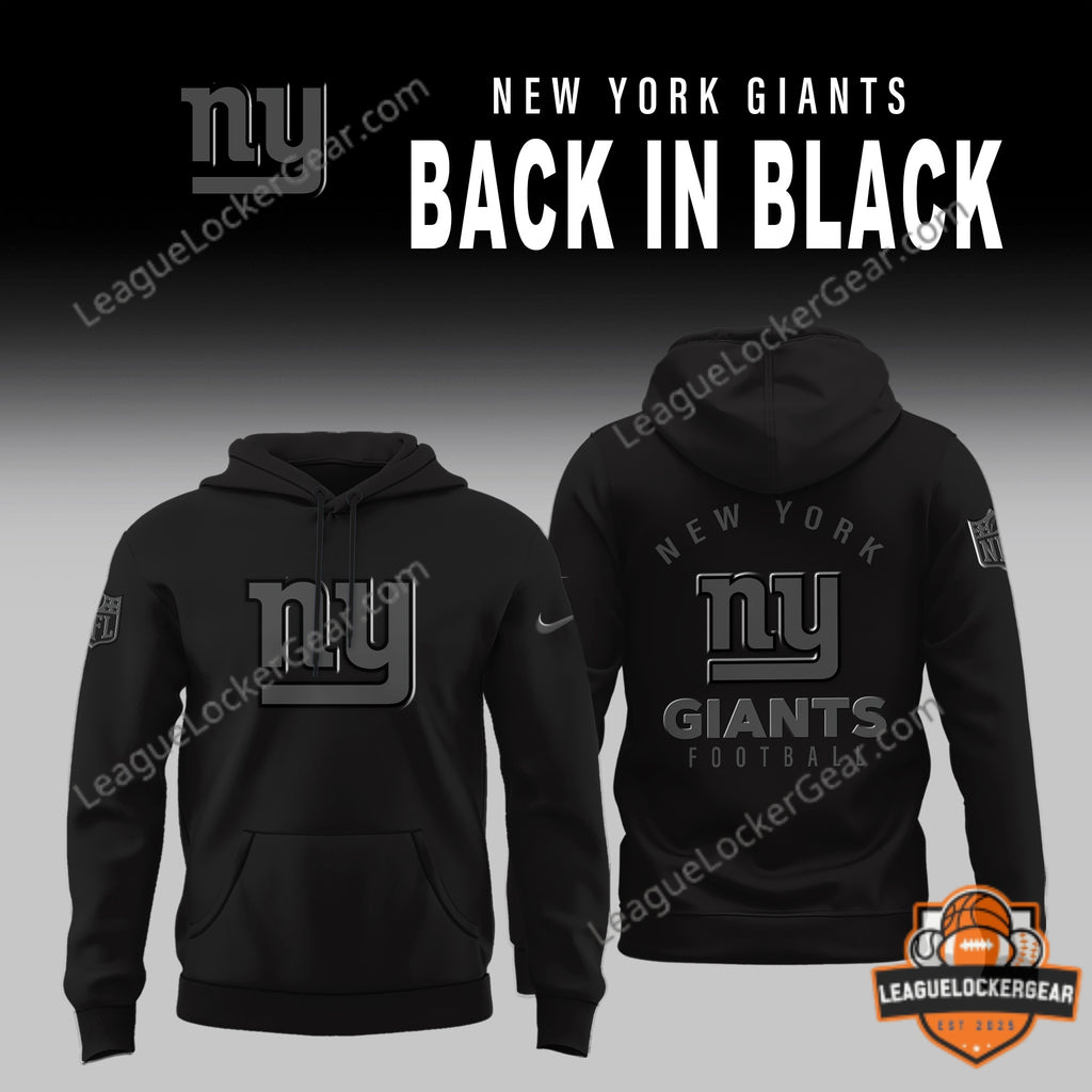 New York Giants Back In Black Apparel Collection - LeagueLockerGear