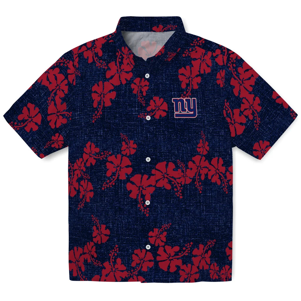 New York Giants Hawaiian Shirt - 50th State Flower | Hula Hawaiian Shirts