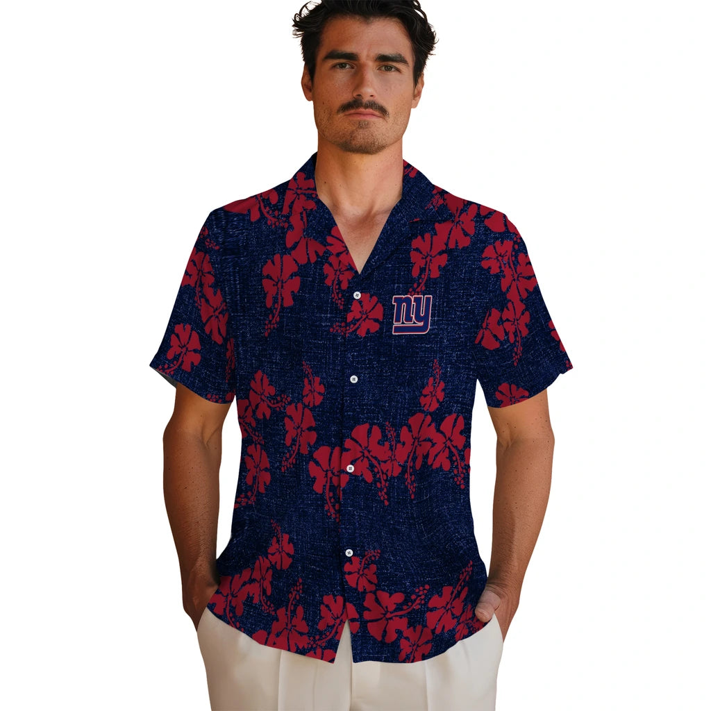 New York Giants Hawaiian Shirt - 50th State Flower | Hula Hawaiian Shirts