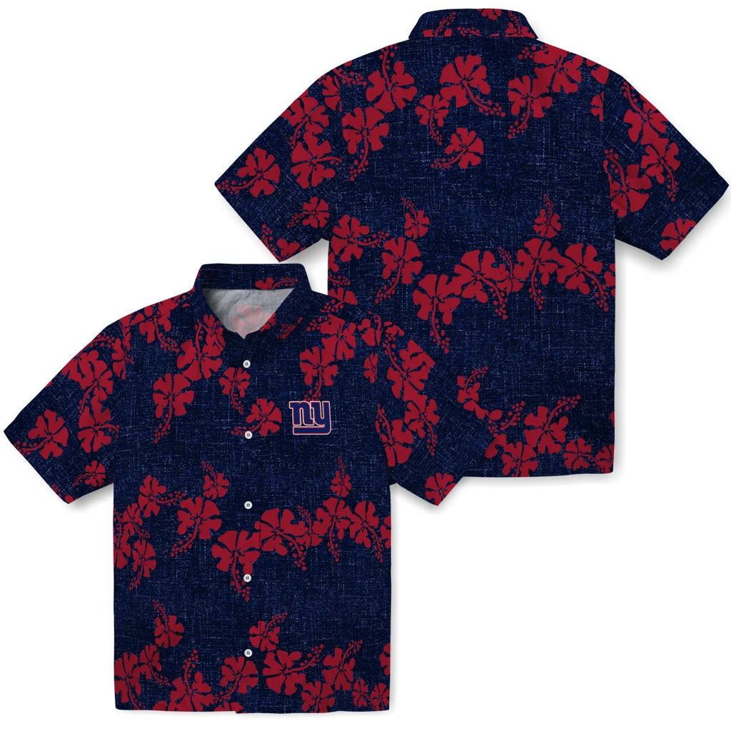 New York Giants Hawaiian Shirt - 50th State Flower | Hula Hawaiian Shirts