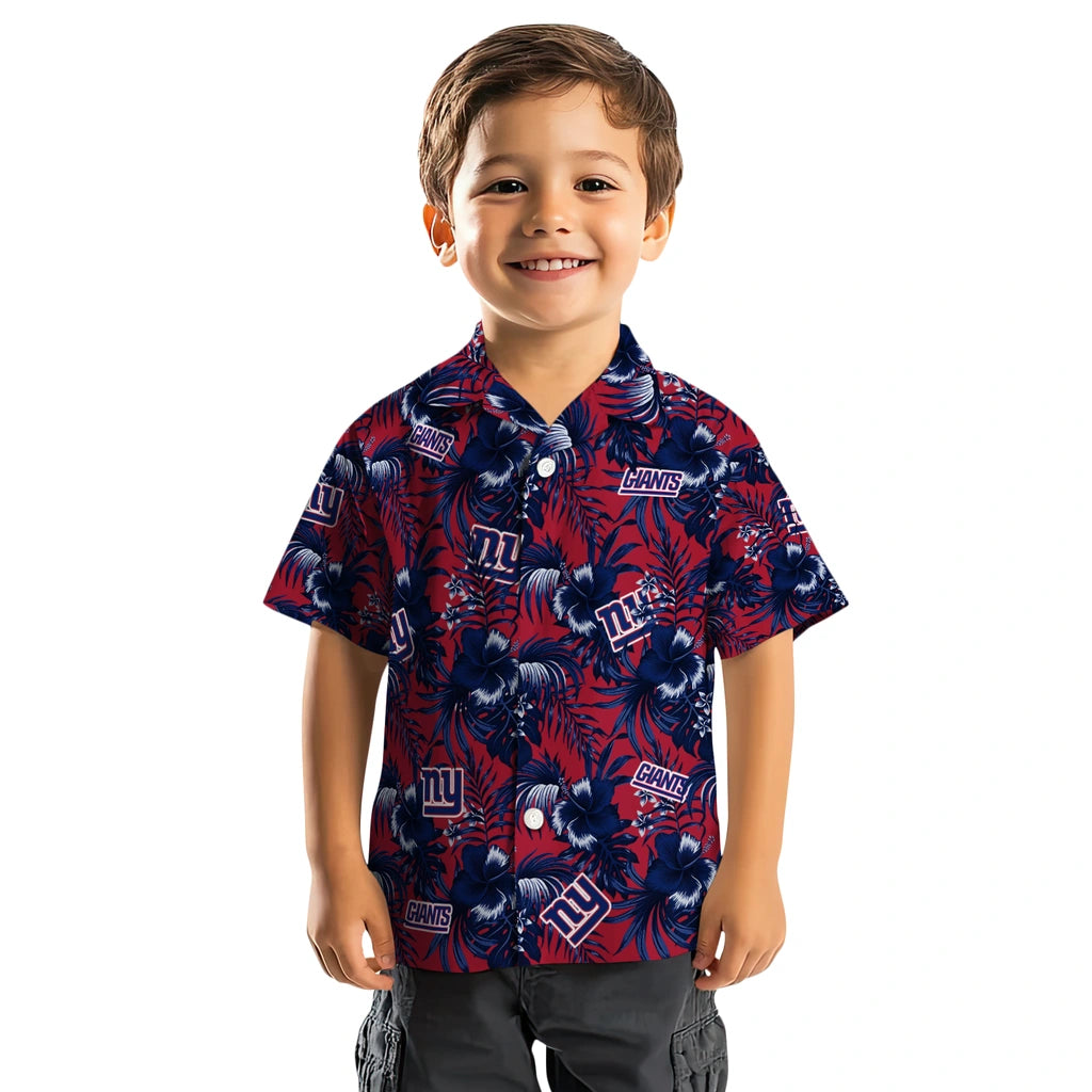New York Giants Hawaiian Shirt - Hibiscus Exotic | Hula Hawaiian Shirts
