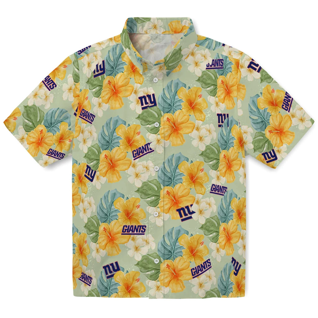 New York Giants Hawaiian Shirt - Hibiscus Mood | Hula Hawaiian Shirts