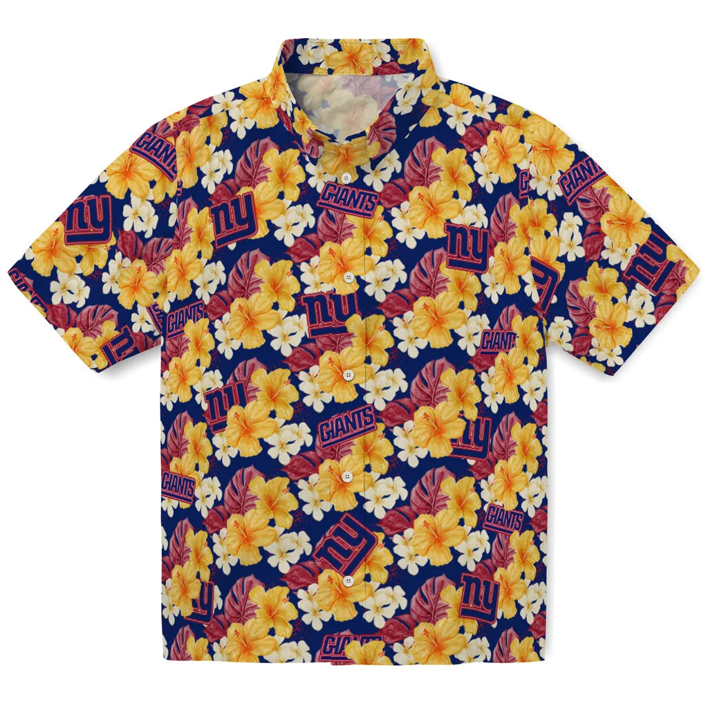 New York Giants Hawaiian Shirt - Hibiscus Tropics | Hula Hawaiian Shirts