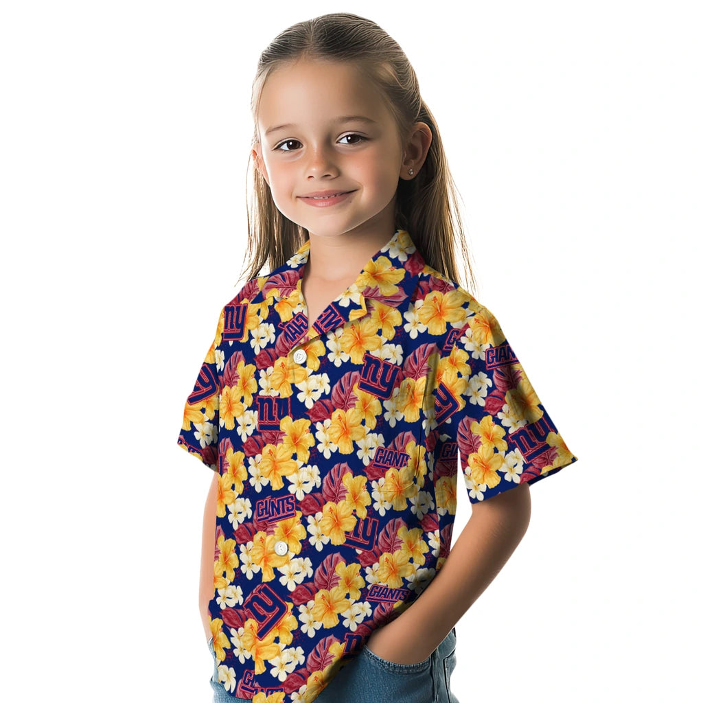 New York Giants Hawaiian Shirt - Hibiscus Tropics | Hula Hawaiian Shirts