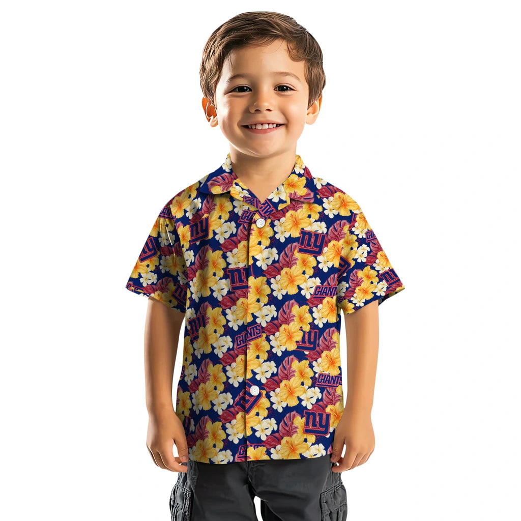 New York Giants Hawaiian Shirt - Hibiscus Tropics | Hula Hawaiian Shirts