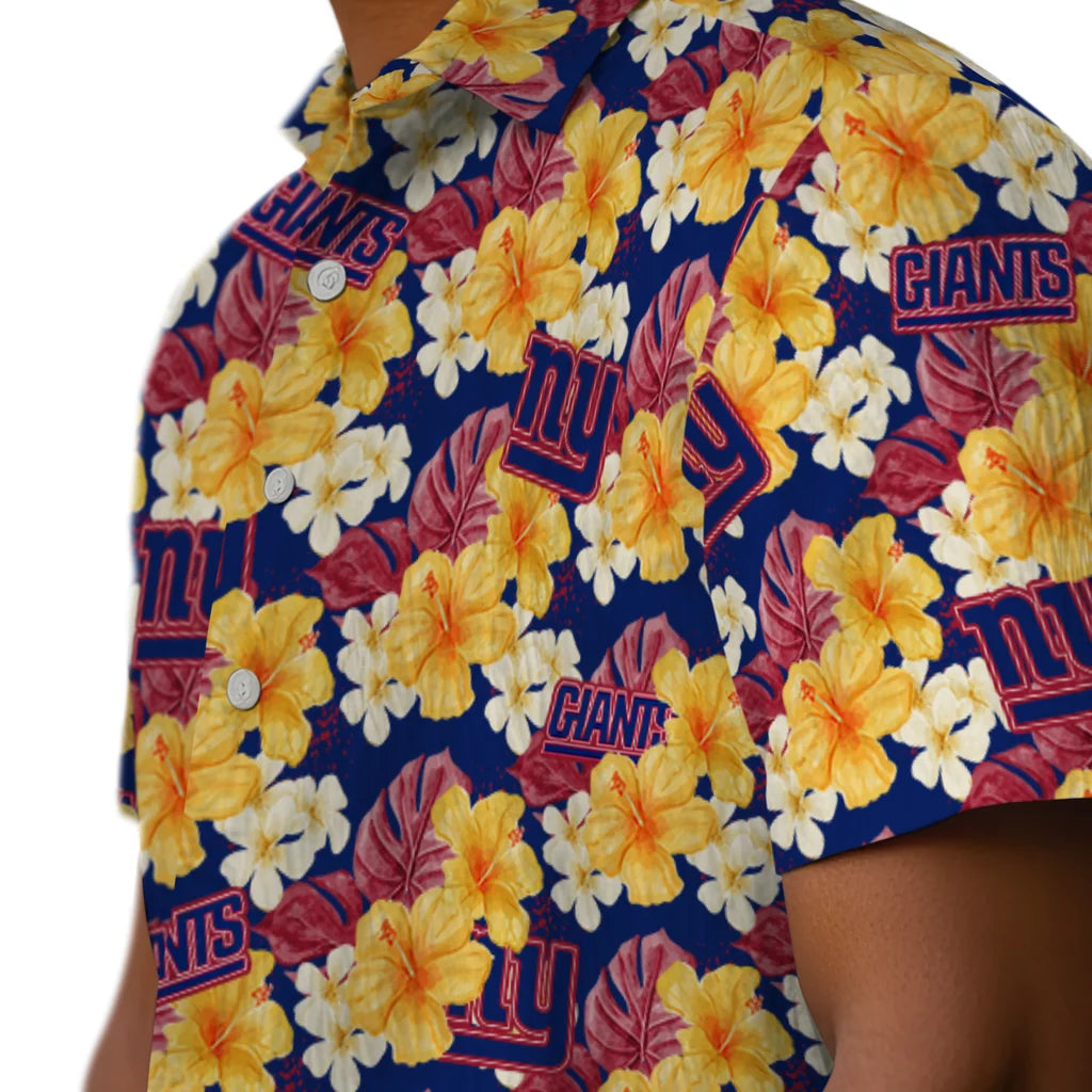 New York Giants Hawaiian Shirt - Hibiscus Tropics | Hula Hawaiian Shirts