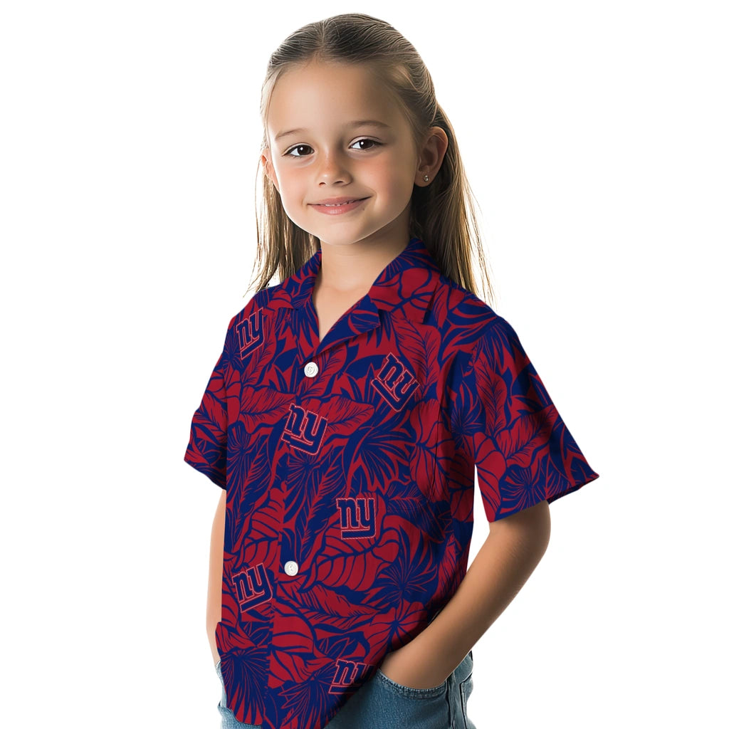 New York Giants Hawaiian Shirt - Monstera Layer | Hula Hawaiian Shirts