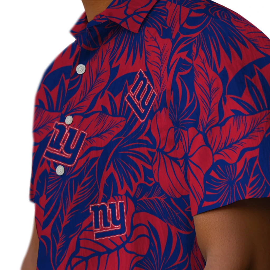New York Giants Hawaiian Shirt - Monstera Layer | Hula Hawaiian Shirts