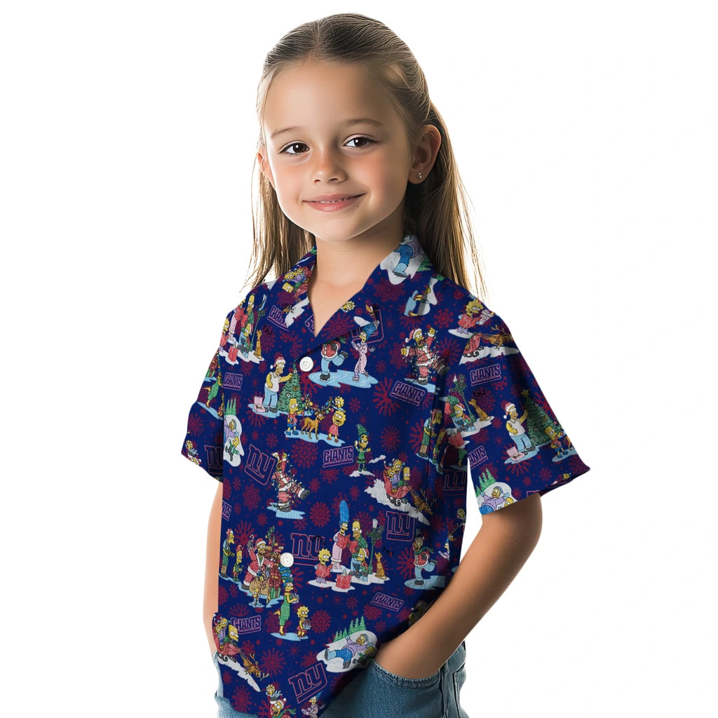 New York Giants Hawaiian Shirt - Simpsons Christmas | Hula Hawaiian Shirts