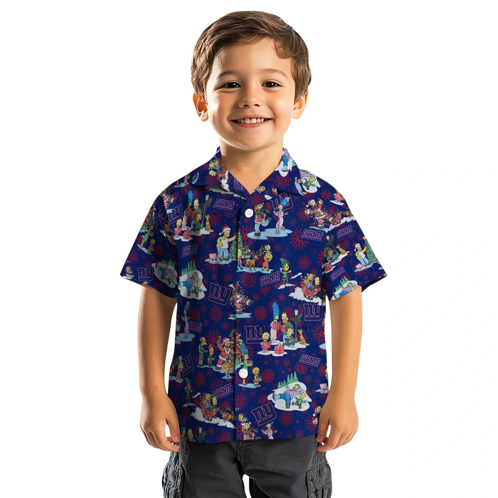 New York Giants Hawaiian Shirt - Simpsons Christmas | Hula Hawaiian Shirts