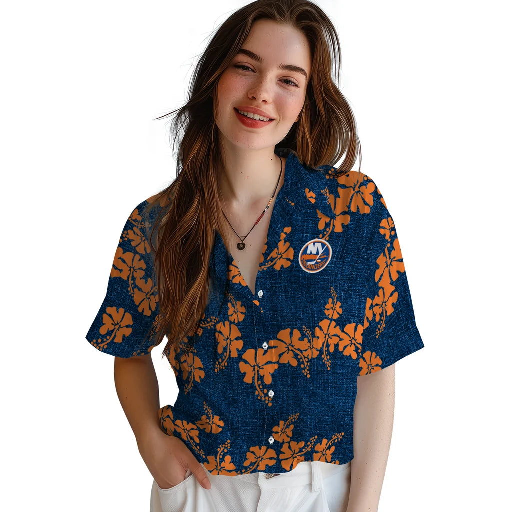 New York Islanders Hawaiian Shirt - 50th State Flower | Hula Hawaiian Shirts