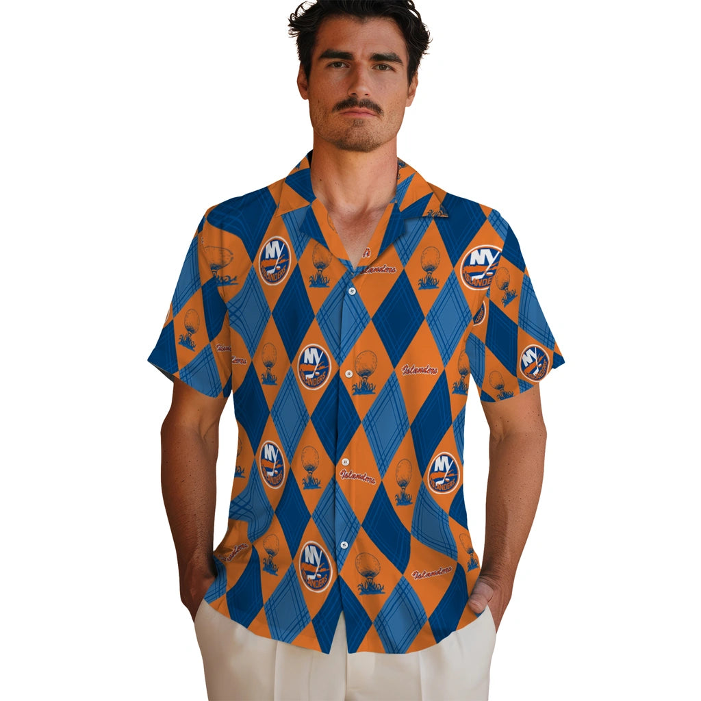 New York Islanders Hawaiian Shirt - Golfing Plaid | Hula Hawaiian Shirts