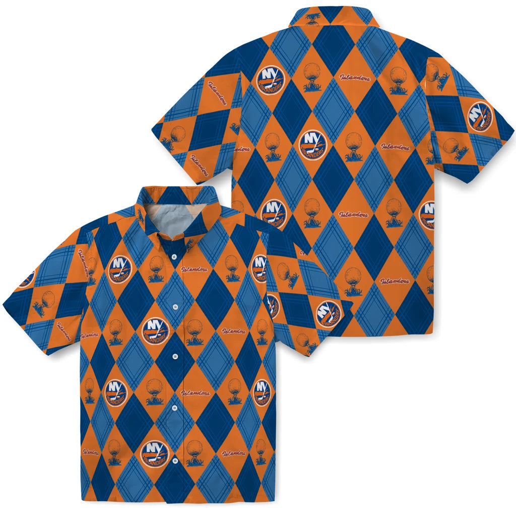 New York Islanders Hawaiian Shirt - Golfing Plaid | Hula Hawaiian Shirts