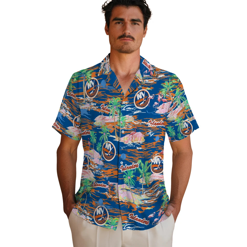 New York Islanders Hawaiian Shirt - Hawaii Island | Hula Hawaiian Shirts