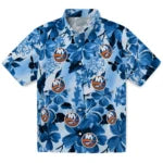 New York Islanders Hawaiian Shirt - Hibiscus Arrangement | Hula Hawaiian Shirts