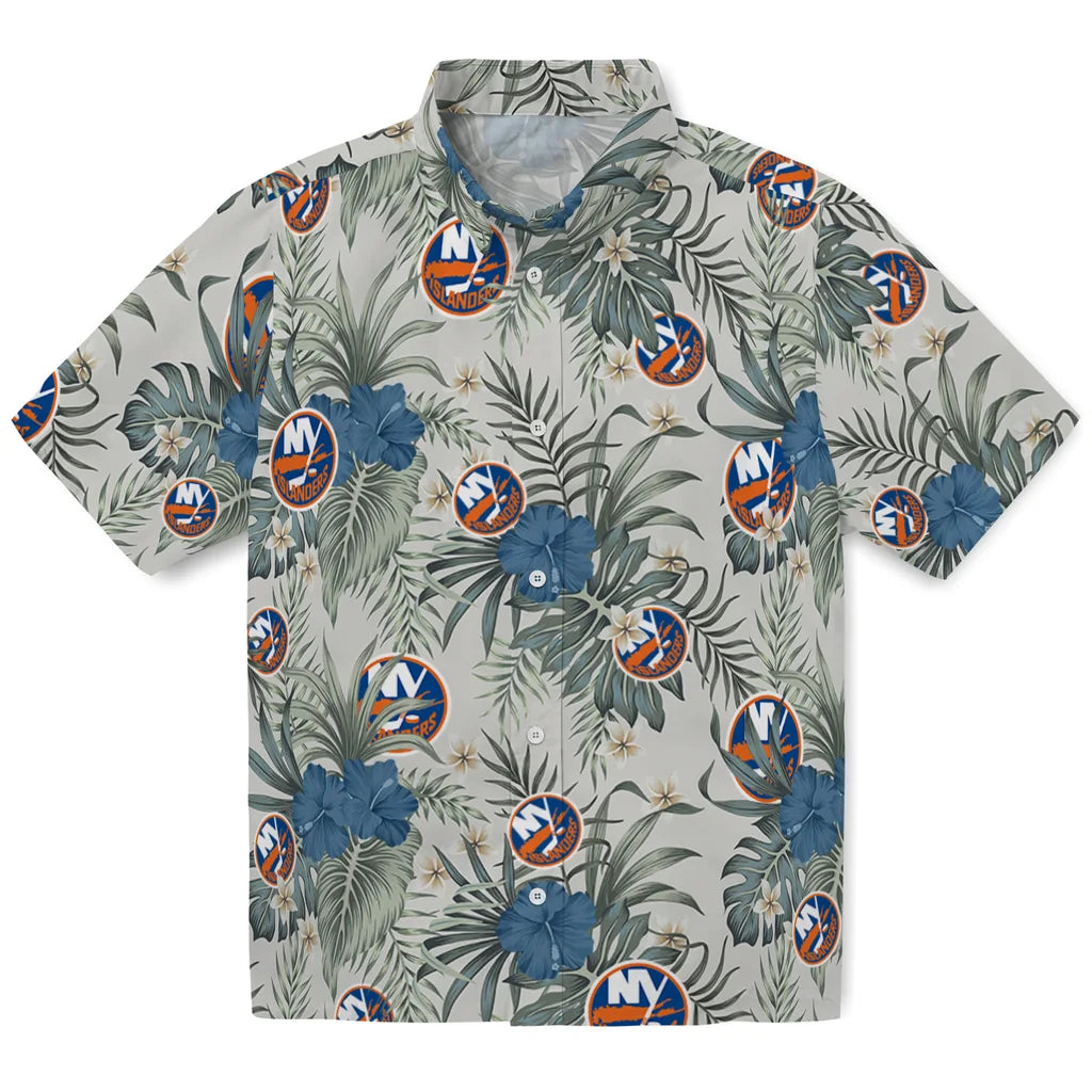 New York Islanders Hawaiian Shirt - Hibiscus Designs | Hula Hawaiian Shirts