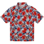 New York Islanders Hawaiian Shirt - Hibiscus Fiesta | Hula Hawaiian Shirts