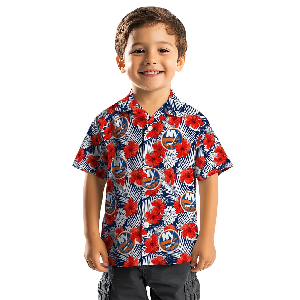 New York Islanders Hawaiian Shirt - Hibiscus Fiesta | Hula Hawaiian Shirts