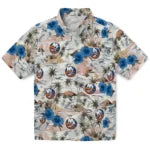 New York Islanders Hawaiian Shirt - Hibiscus Seaside | Hula Hawaiian Shirts
