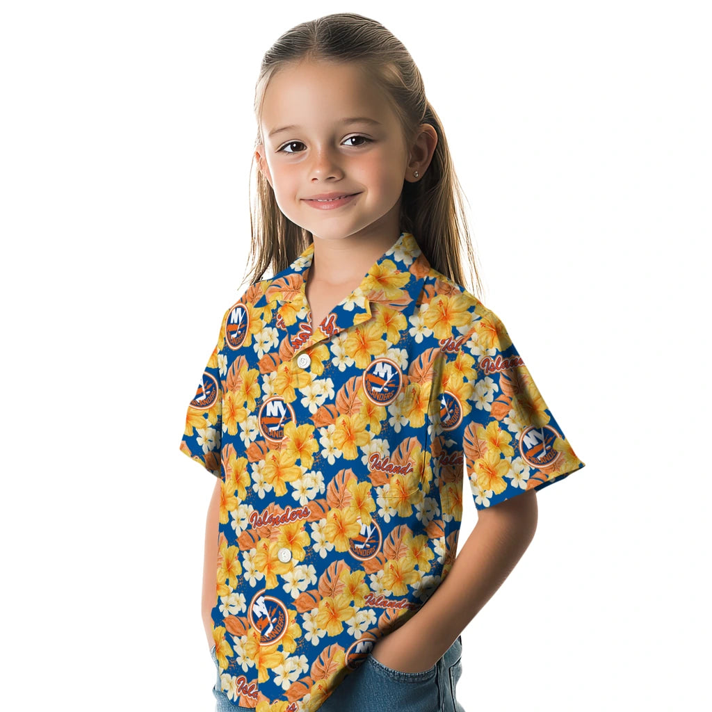 New York Islanders Hawaiian Shirt - Hibiscus Tropics | Hula Hawaiian Shirts