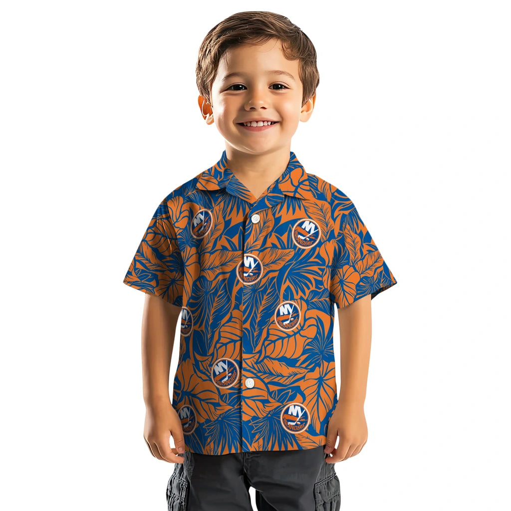 New York Islanders Hawaiian Shirt - Monstera Layer | Hula Hawaiian Shirts