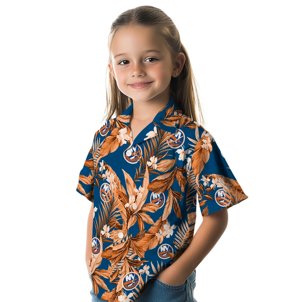 New York Islanders Hawaiian Shirt - Palm Leaves | Hula Hawaiian Shirts