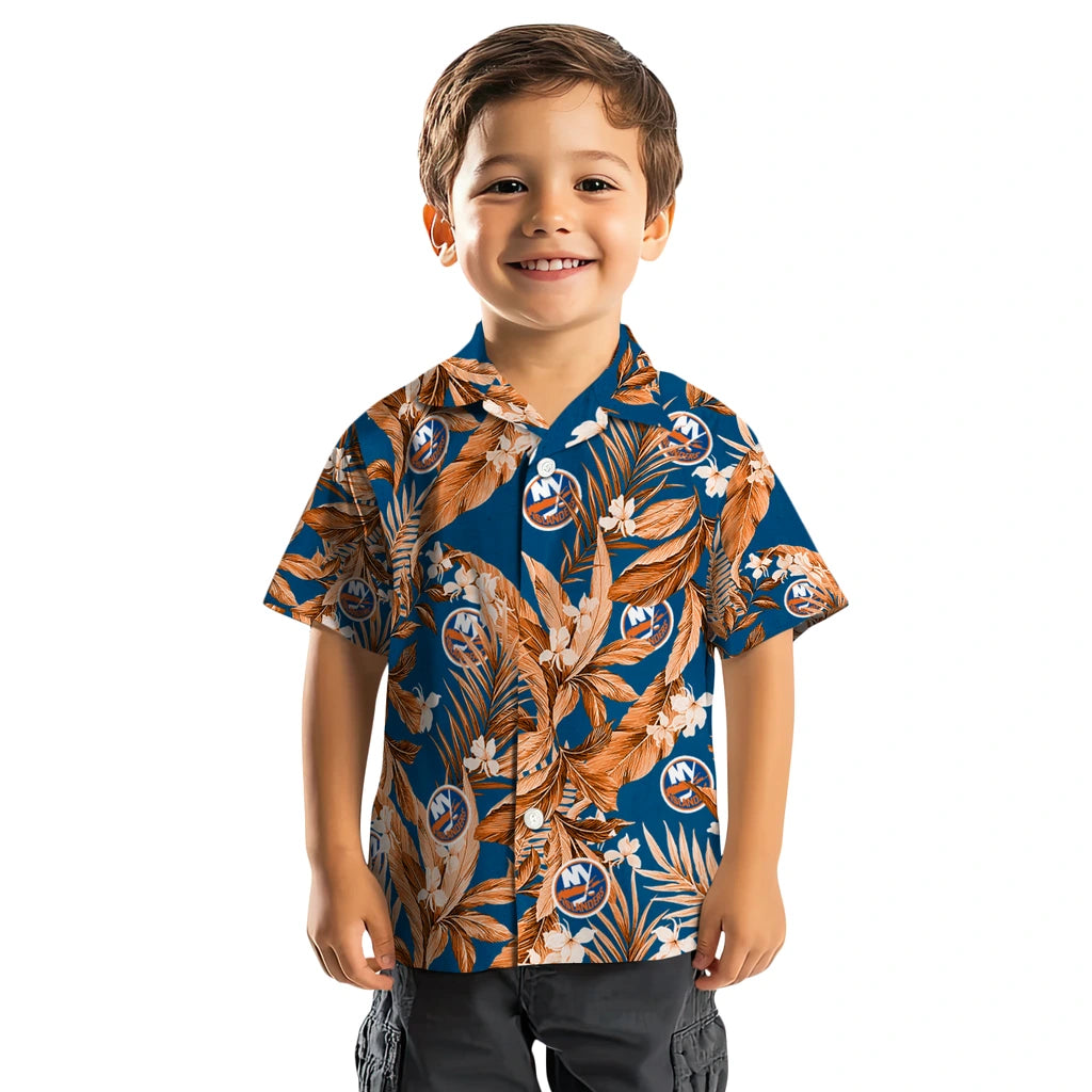 New York Islanders Hawaiian Shirt - Palm Leaves | Hula Hawaiian Shirts