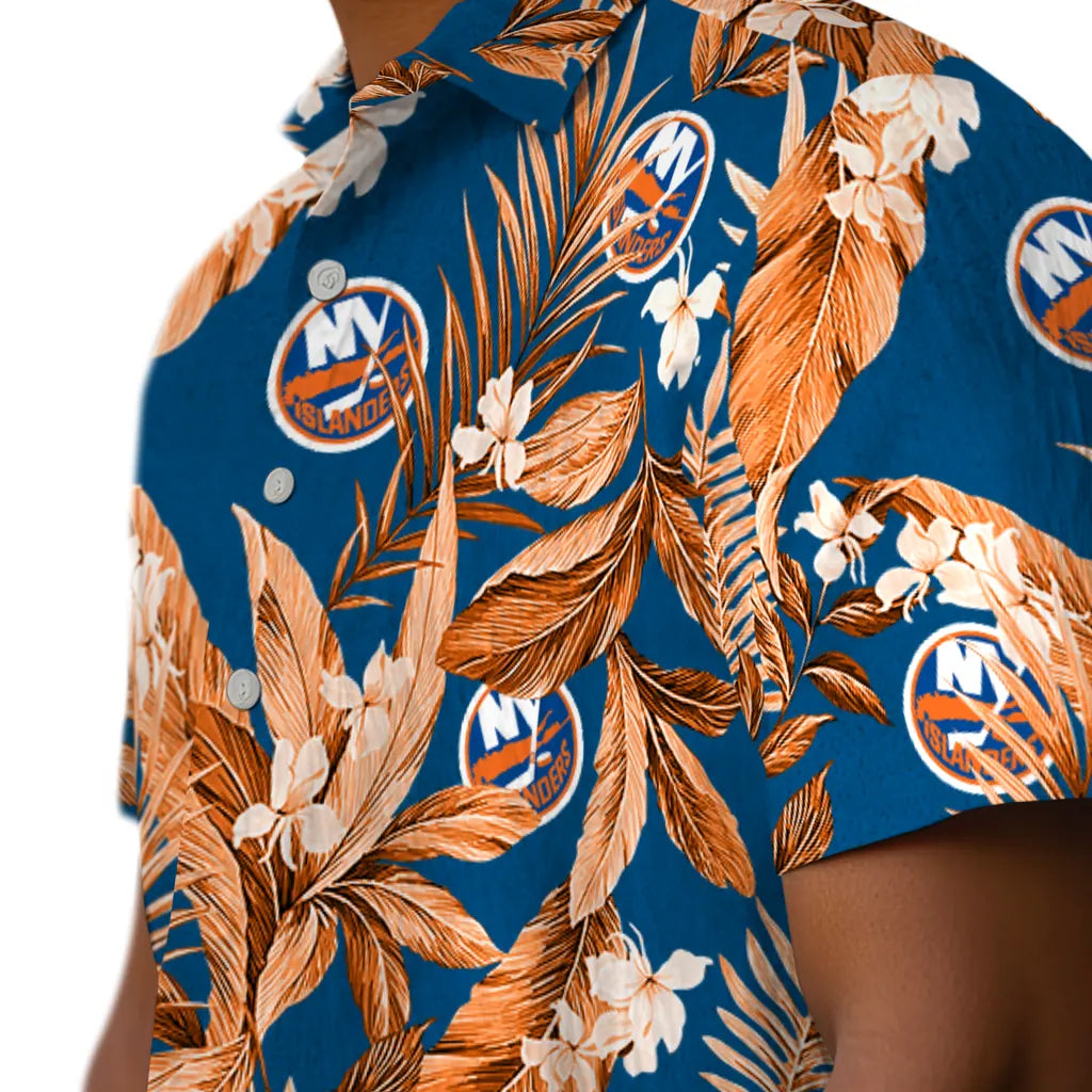 New York Islanders Hawaiian Shirt - Palm Leaves | Hula Hawaiian Shirts