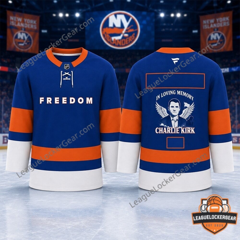 New York Islanders In Loving Memory Charlie Kirk Freedom Hockey Jersey - LeagueLockerGear