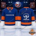 New York Islanders In Loving Memory Charlie Kirk Freedom Hockey Jersey - LeagueLockerGear