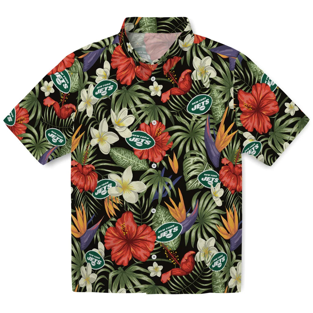 New York Jets Hawaiian Shirt - Hawaii Floral Hibiscus | Hula Hawaiian Shirts