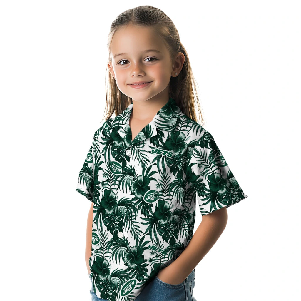 New York Jets Hawaiian Shirt - Hibiscus Exotic | Hula Hawaiian Shirts
