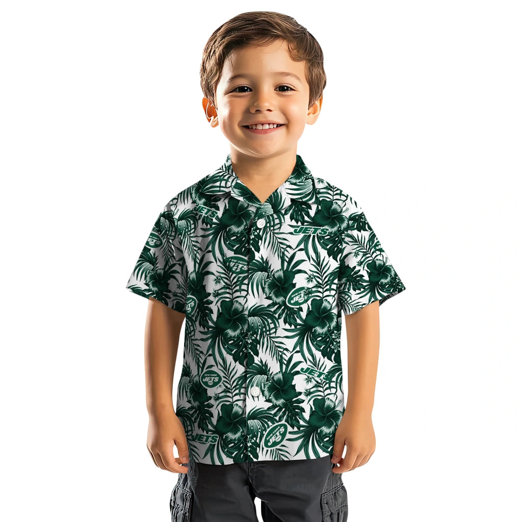 New York Jets Hawaiian Shirt - Hibiscus Exotic | Hula Hawaiian Shirts