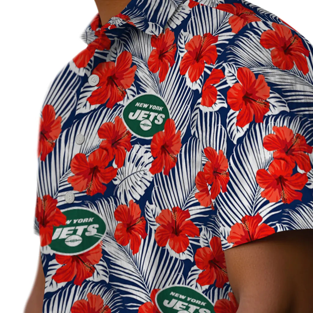 New York Jets Hawaiian Shirt - Hibiscus Fiesta | Hula Hawaiian Shirts