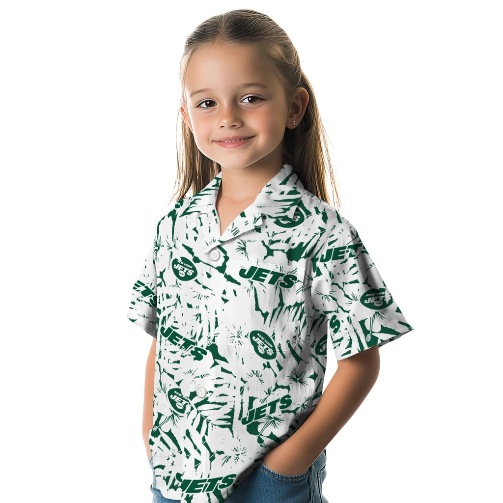 New York Jets Hawaiian Shirt - Hibiscus Overlay | Hula Hawaiian Shirts