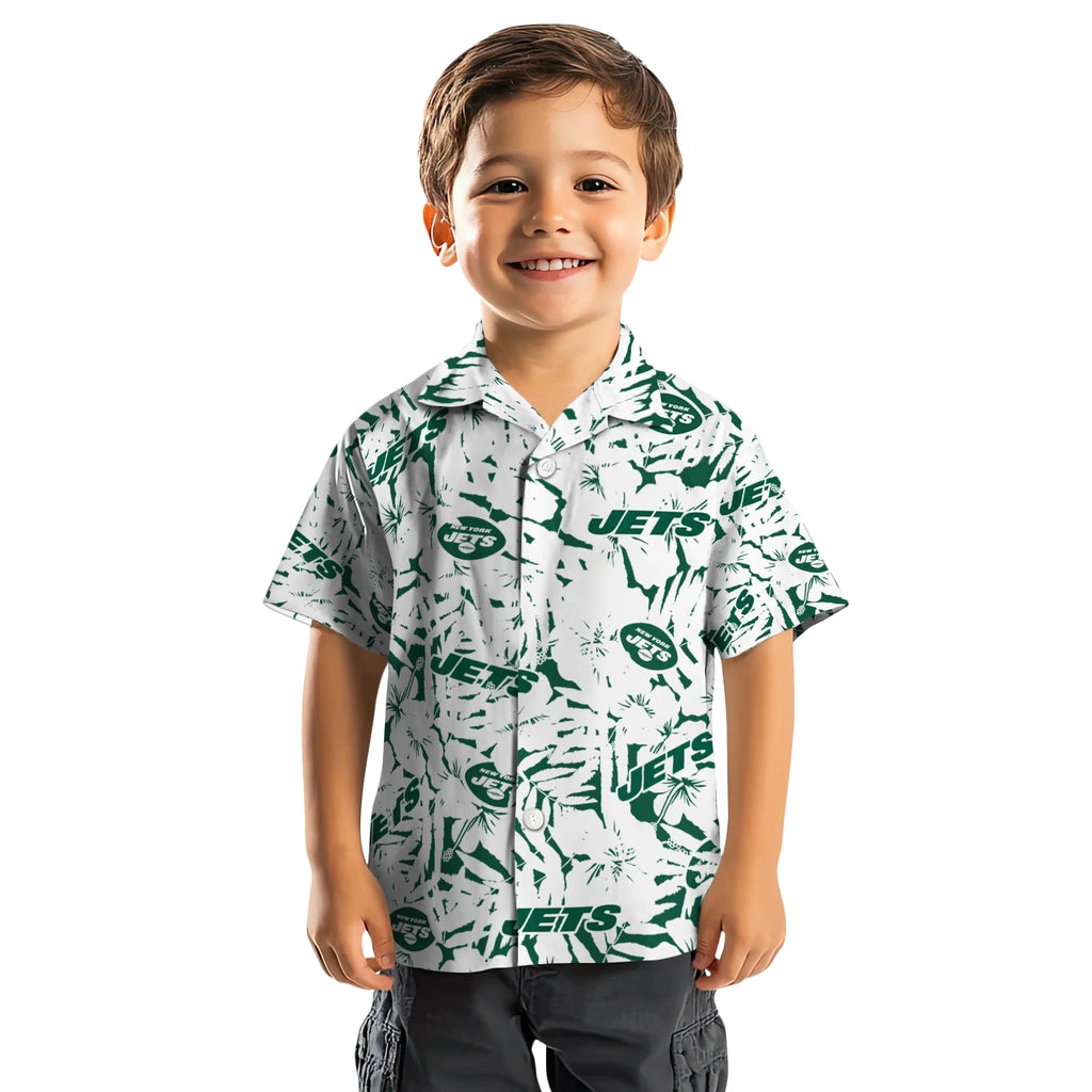 New York Jets Hawaiian Shirt - Hibiscus Overlay | Hula Hawaiian Shirts