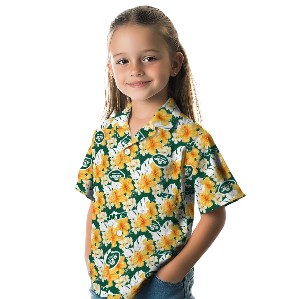 New York Jets Hawaiian Shirt - Hibiscus Tropics | Hula Hawaiian Shirts