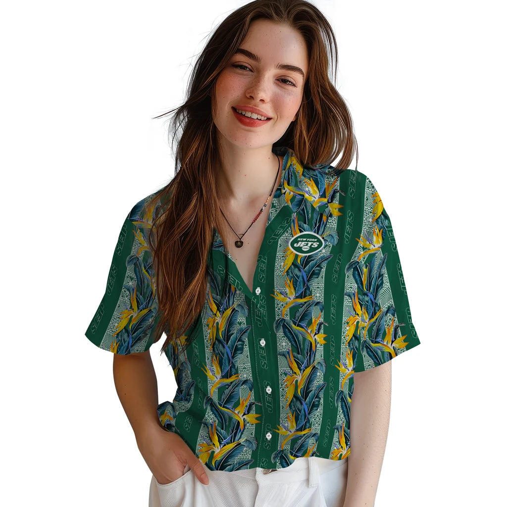 New York Jets Hawaiian Shirt - Paradise Vines | Hula Hawaiian Shirts