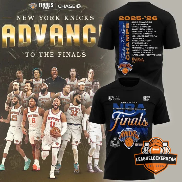 New York Knicks 2026 NBA Eastern Conference Champions Signed T-Shirt - LeagueLockerGear