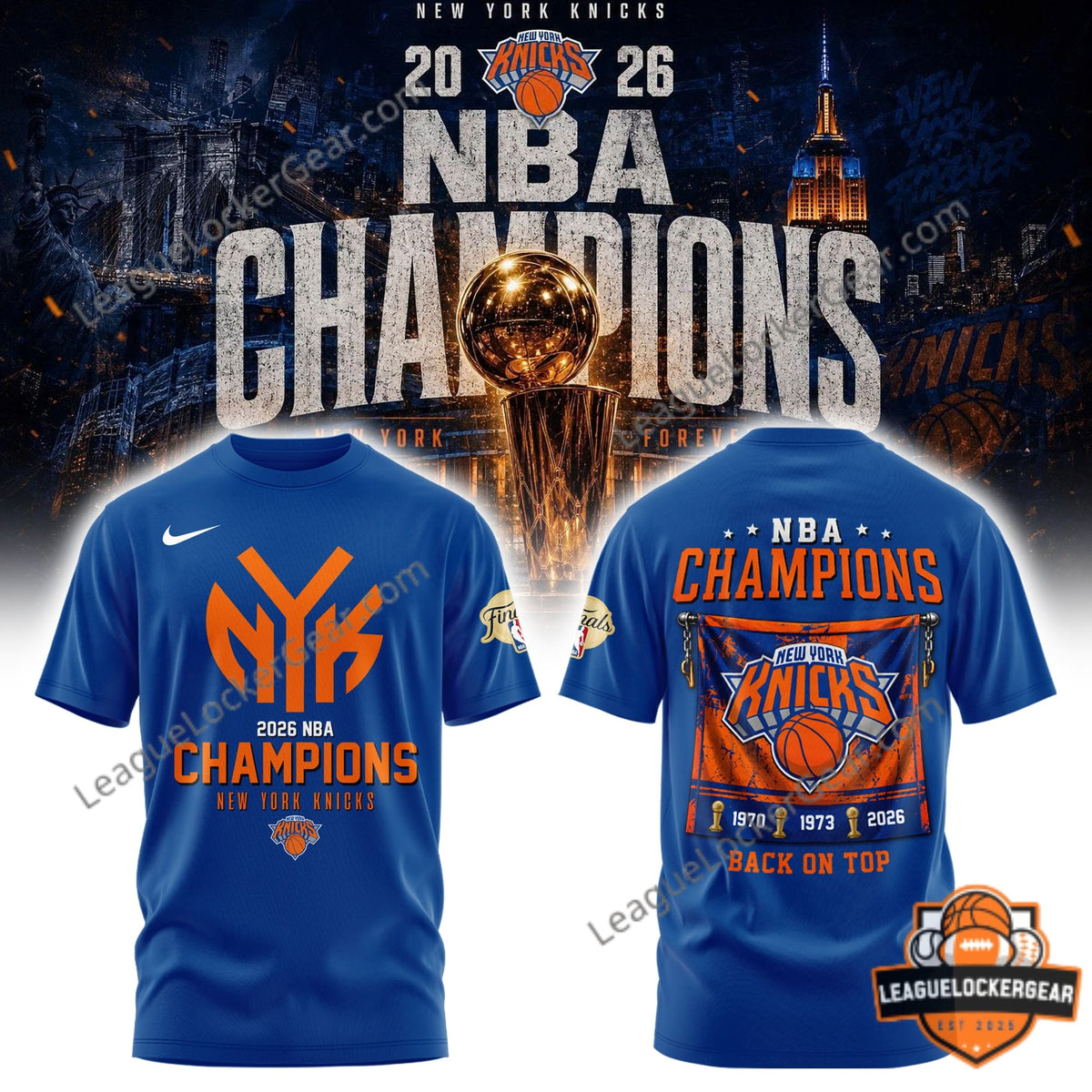New York Knicks 2026 NBA Champions Back On Top T-Shirt - LeagueLockerGear