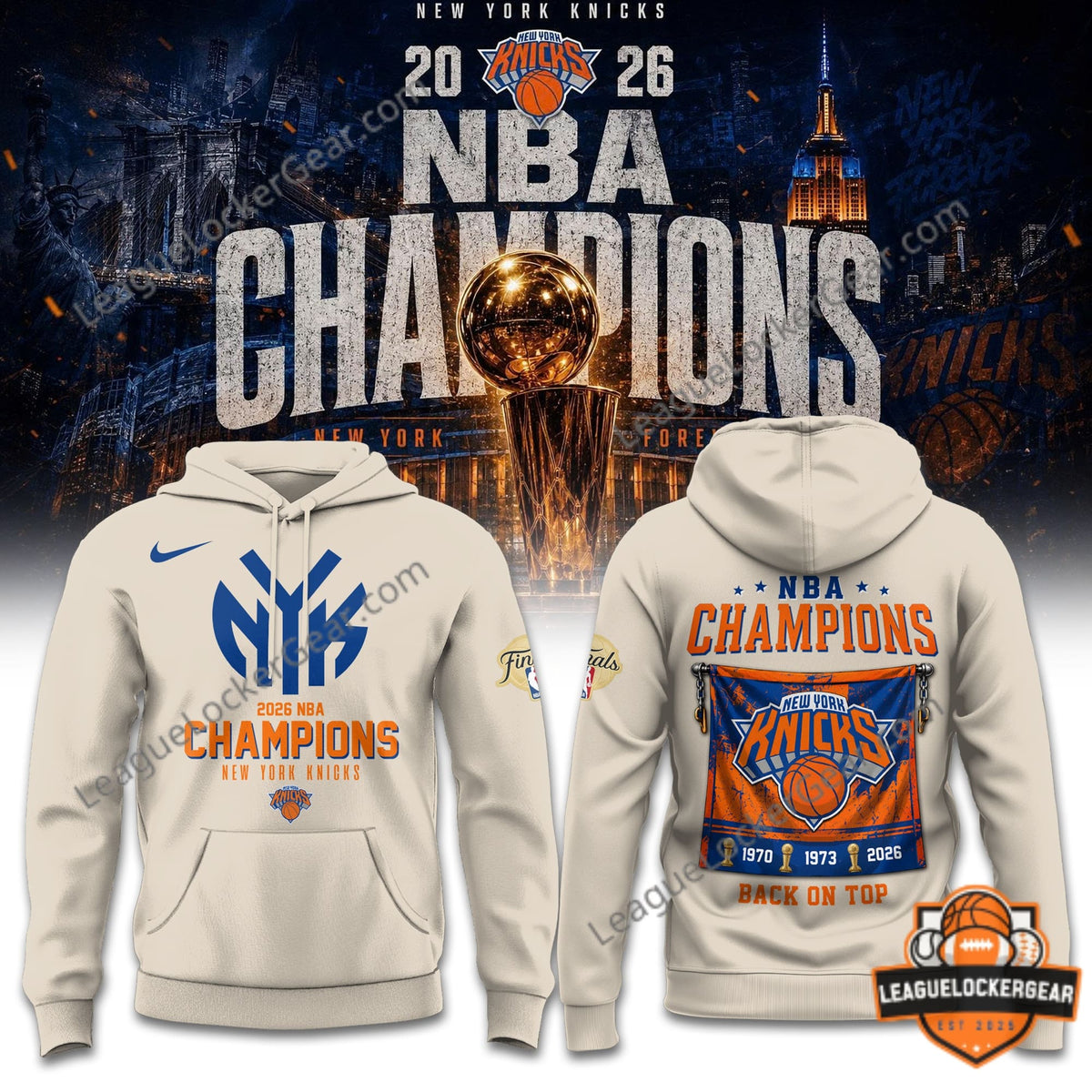 New York Knicks 2026 NBA Champions Hoodie - LeagueLockerGear