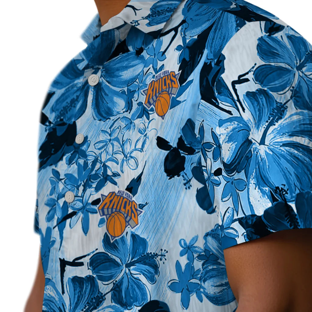 New York Knicks Hawaiian Shirt - Hibiscus Arrangement | Hula Hawaiian Shirts
