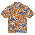 New York Knicks Hawaiian Shirt - Hibiscus Overlay | Hula Hawaiian Shirts