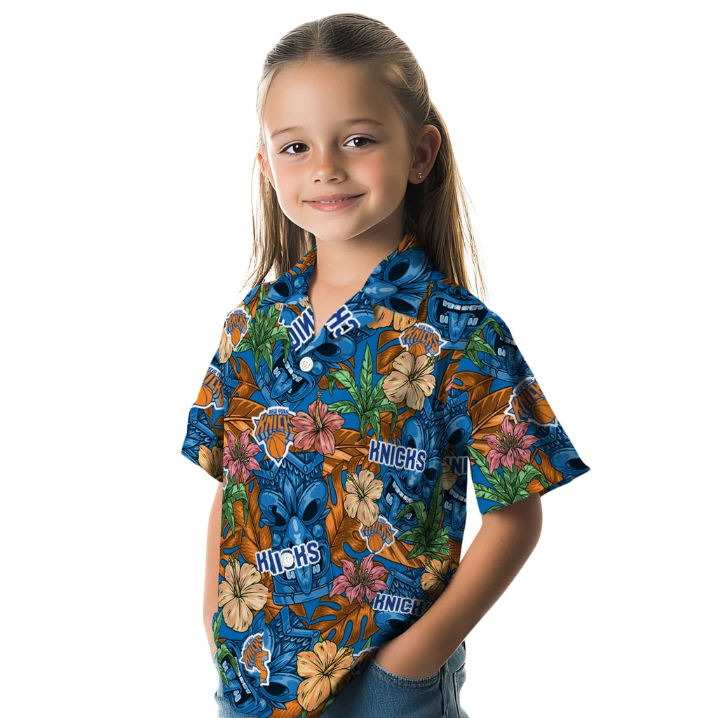 New York Knicks Hawaiian Shirt - Hibiscus Tiki Jungle | Hula Hawaiian Shirts