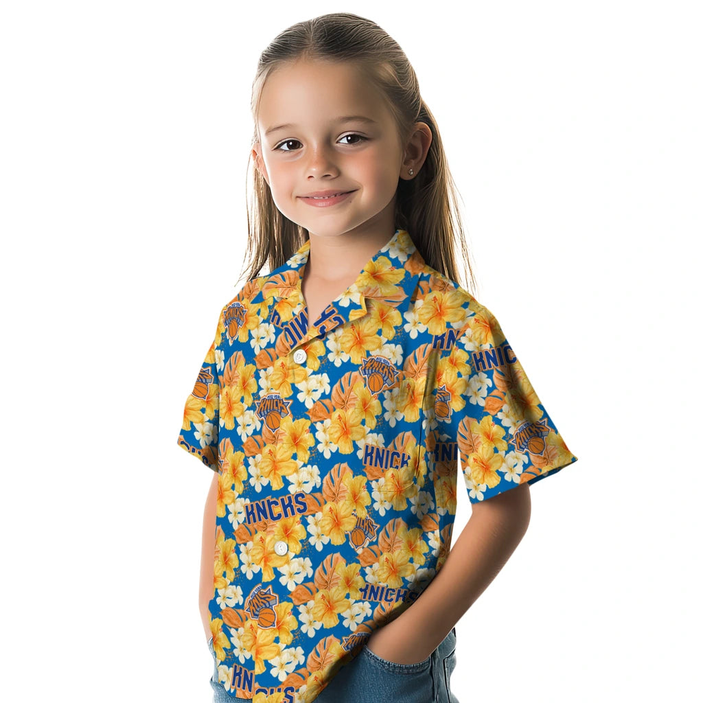 New York Knicks Hawaiian Shirt - Hibiscus Tropics | Hula Hawaiian Shirts