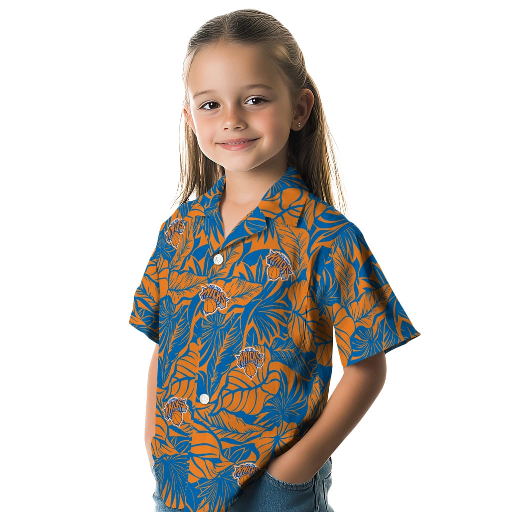 New York Knicks Hawaiian Shirt - Monstera Layer | Hula Hawaiian Shirts