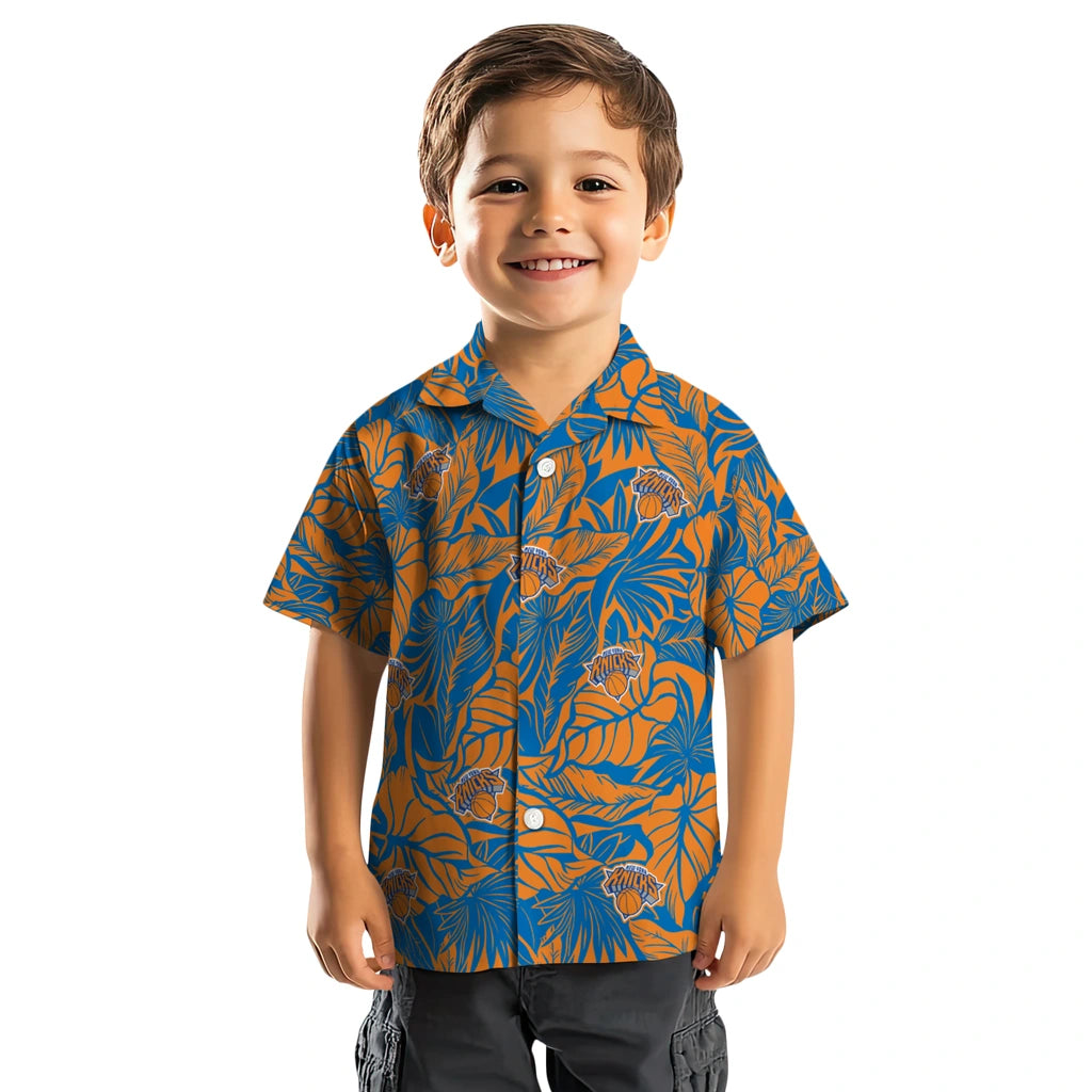 New York Knicks Hawaiian Shirt - Monstera Layer | Hula Hawaiian Shirts