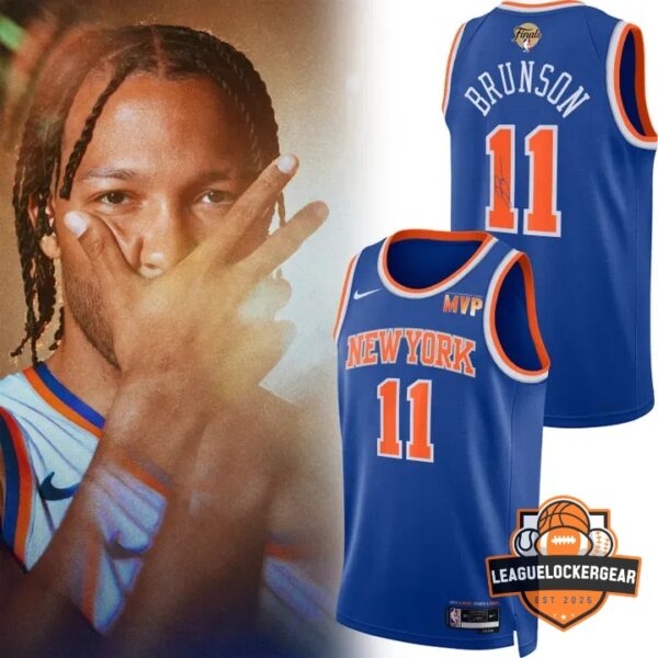 Knicks Jalen Brunson MVP Finals Signed Basketball Jersey - LeagueLockerGear