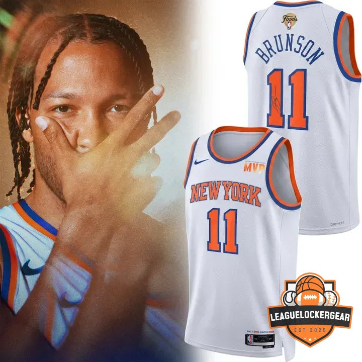 Knicks Jalen Brunson MVP Finals Signed Basketball Jersey - LeagueLockerGear
